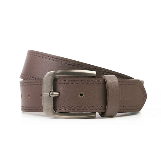 Double Stitch Belt Brown