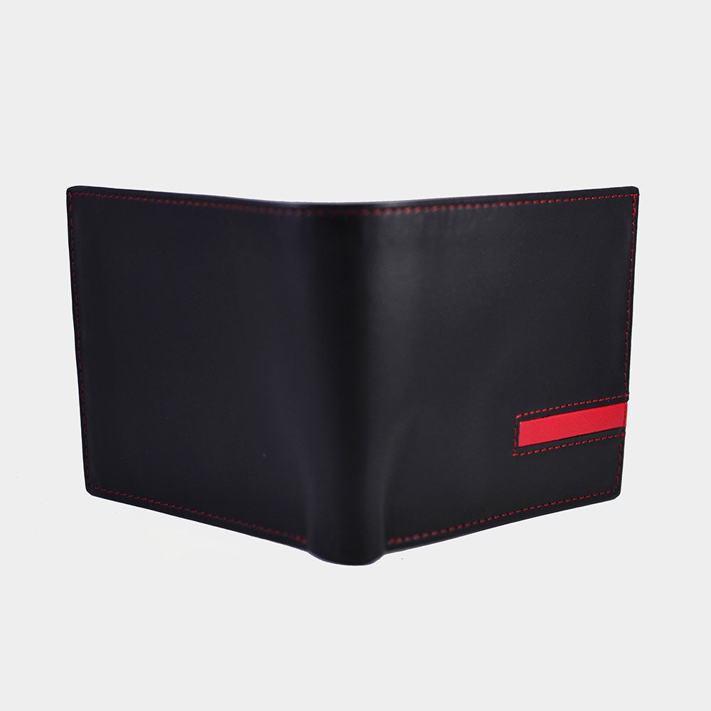 Bifold Wallet With Small Strip – Red