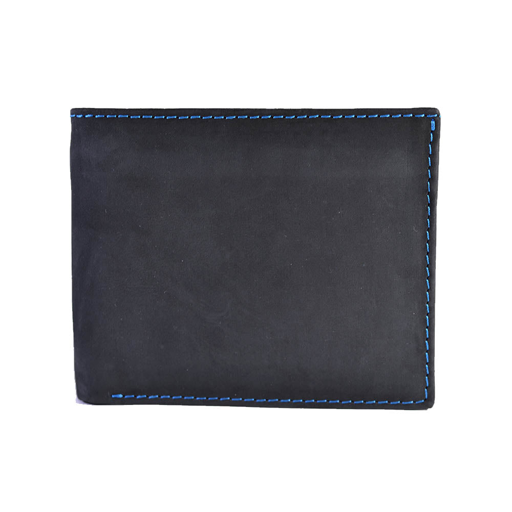 Pull-up Leather Wallet CH19 – Black/Teal