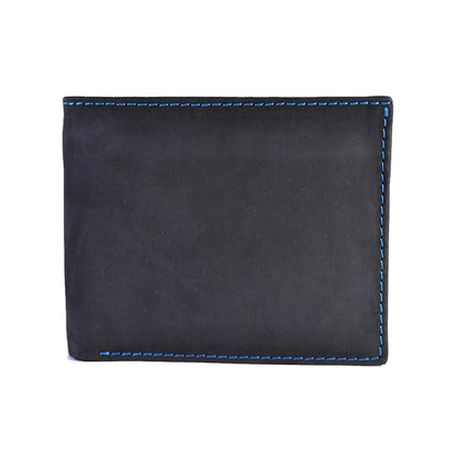 Pull-up Leather Wallet CH19 – Black/Teal