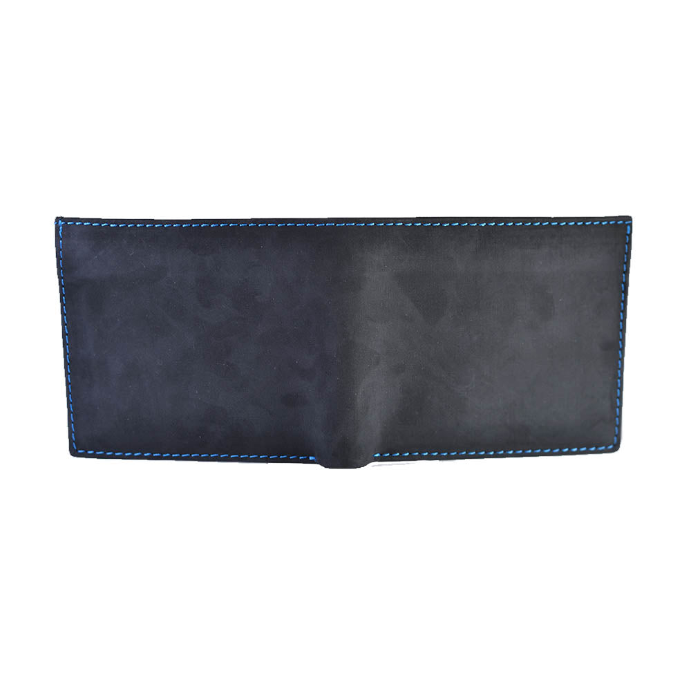 Pull-up Leather Wallet CH19 – Black/Teal