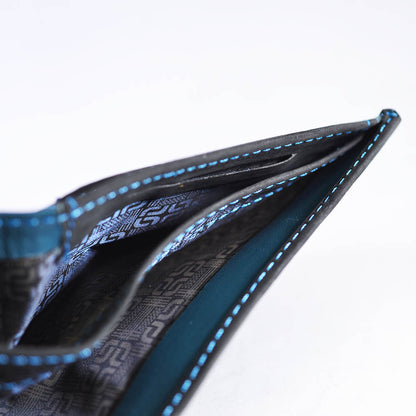Pull-up Leather Wallet CH19 – Black/Teal