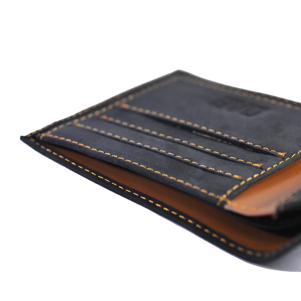 Pull-up Leather Wallet CH19 – Black/Tan