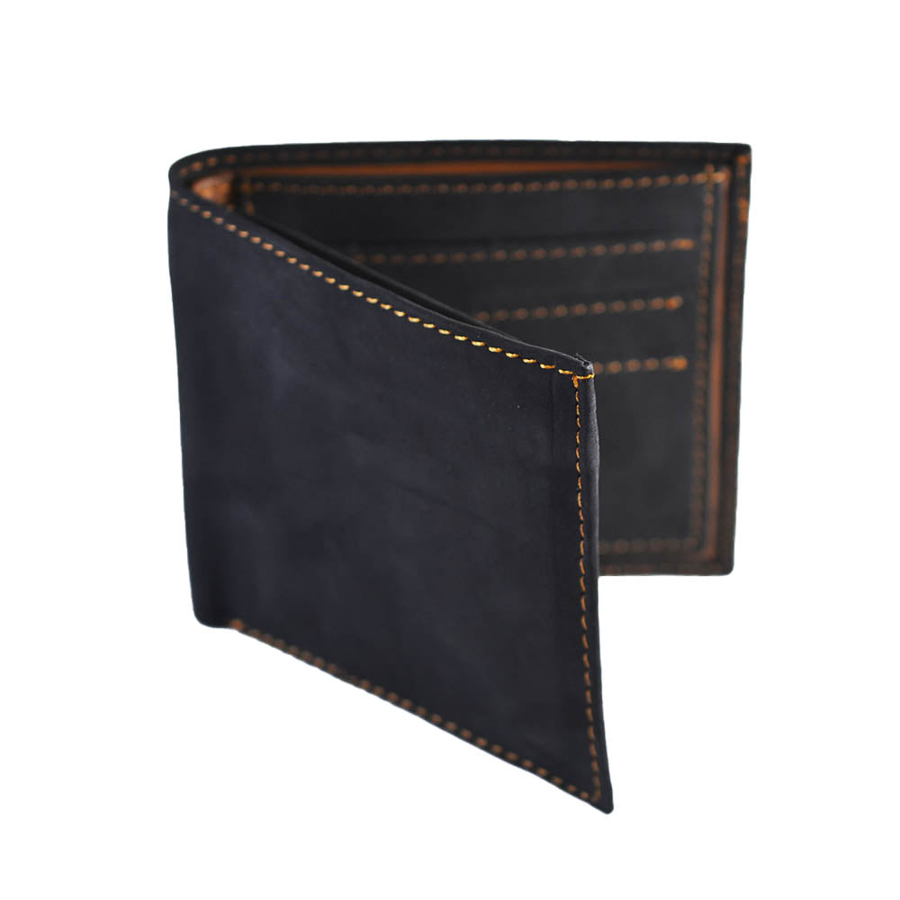 Pull-up Leather Wallet CH19 – Black/Tan