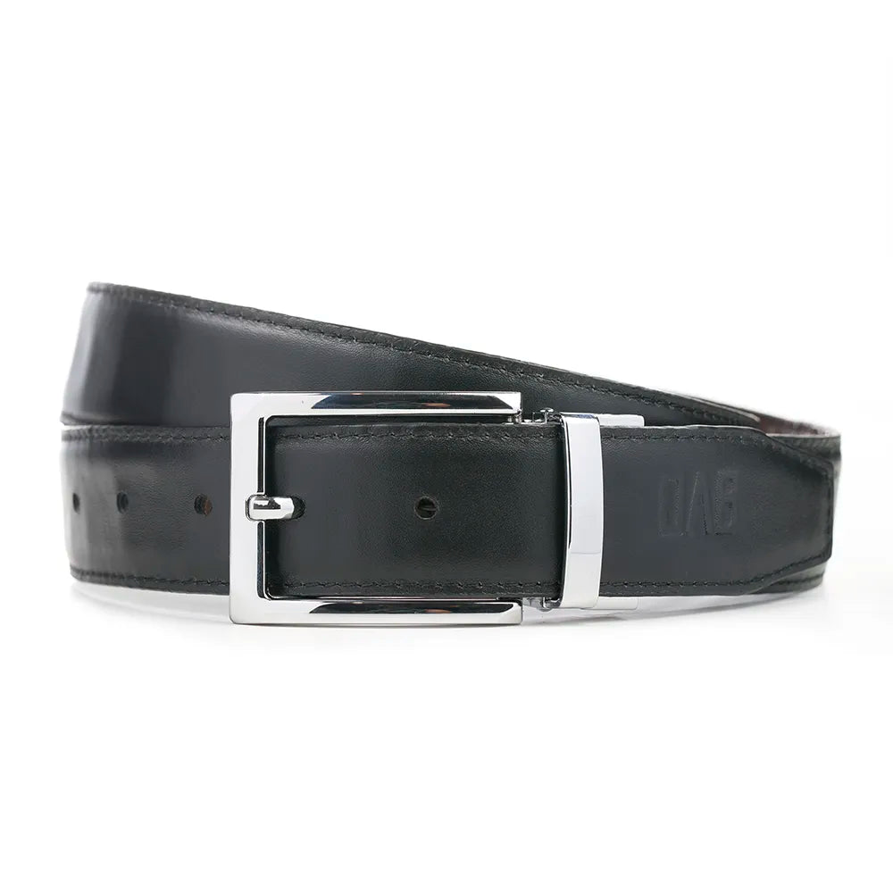 Double Sided Belt (Croc) Brown + Black