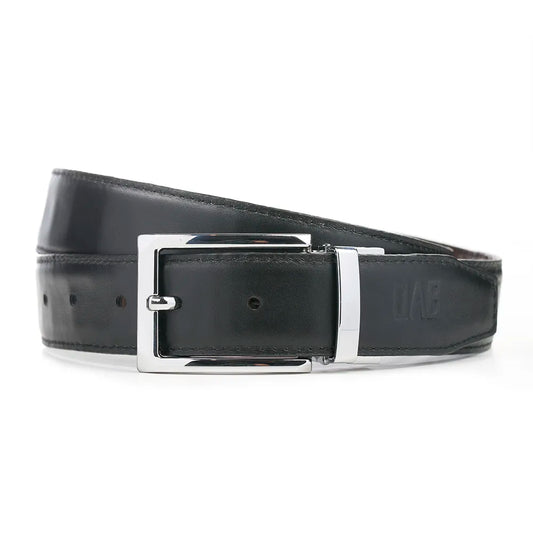 Double Sided Belt (Croc) Brown + Black