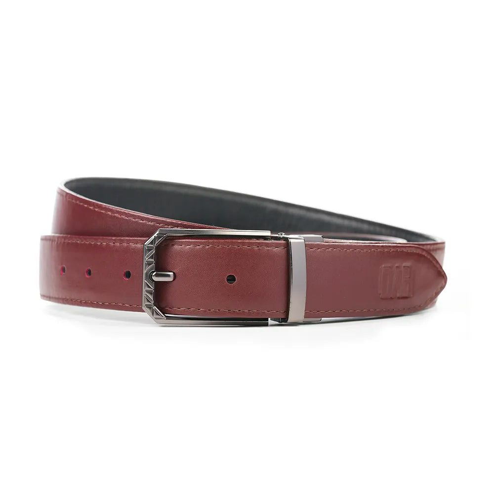 Double Sided Belt Maroon + Black
