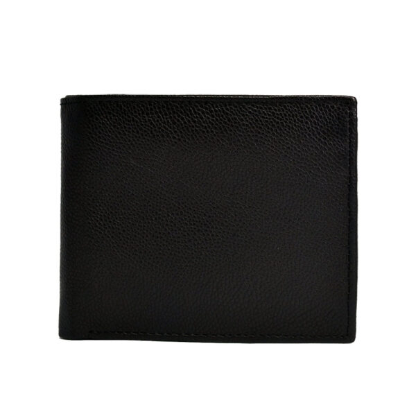 Bifold Milled Flap Wallet with ID Window – Black